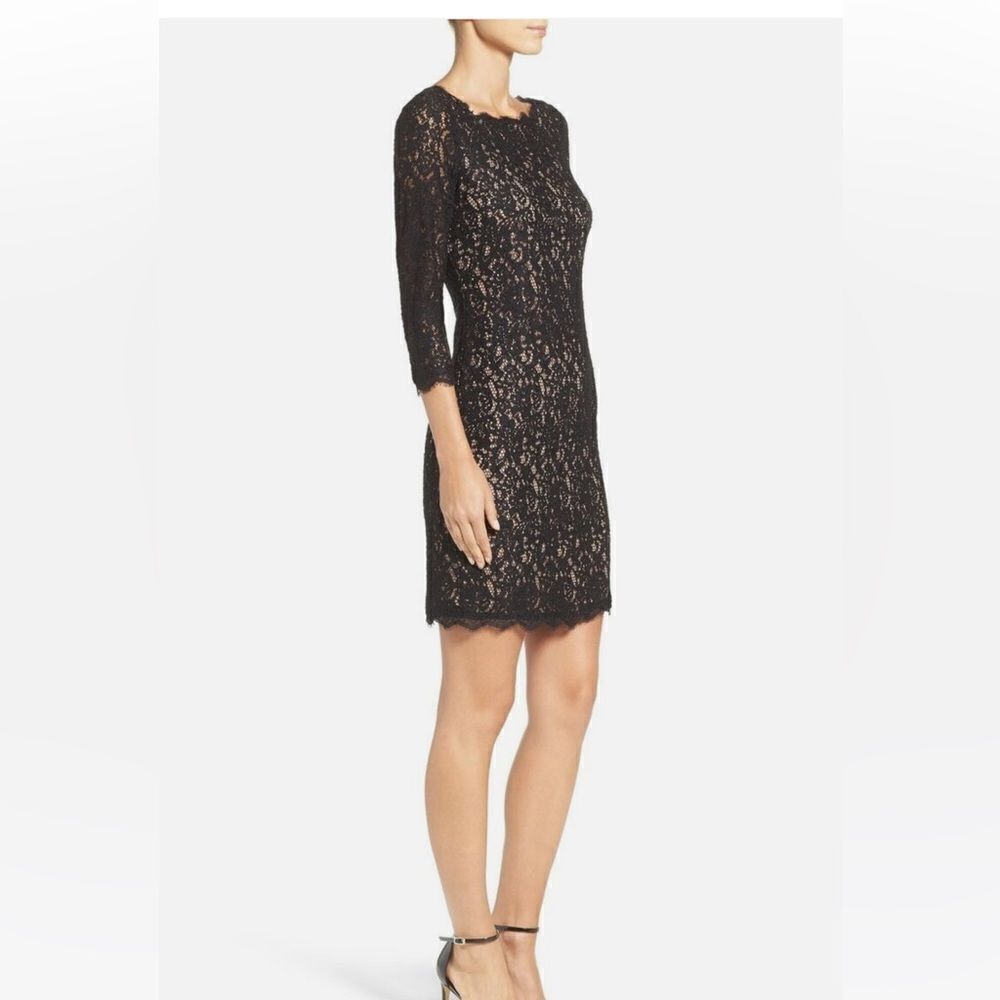Adrianna Papell Lace Overlay Sheath Dress size 4